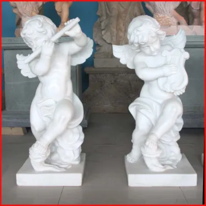 Stone small cherub angel marble cupid little boy angel statue