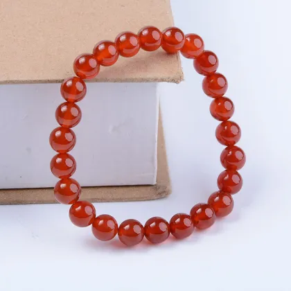 Healing gemstone red agate stone bead bracelet