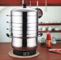 3 Tingkat Listrik Stainless Steel Steamer Makanan Pot