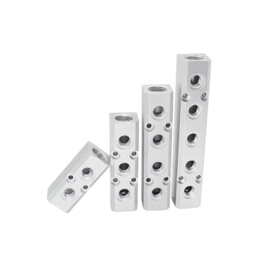 High-Quality Aluminum Manifold Block Splitter Connectors: PT Threaded Port Pneumatic Quick Fittings and Air Hose Connectors
