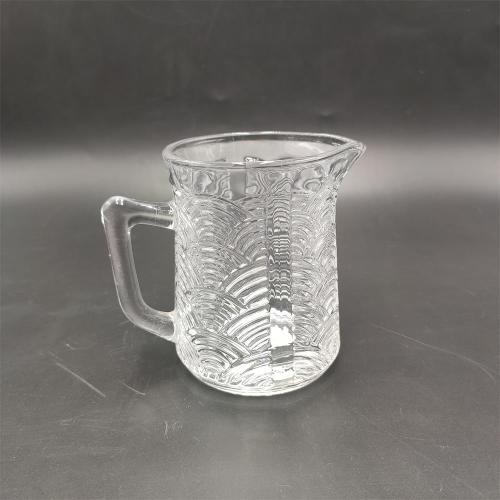 Prägeglas-Sahnekännchen mit Glasgriff