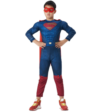 Kostum jumpsuit otot superhero filem-tema panas dengan tanjung untuk kanak-kanak dan orang dewasa
