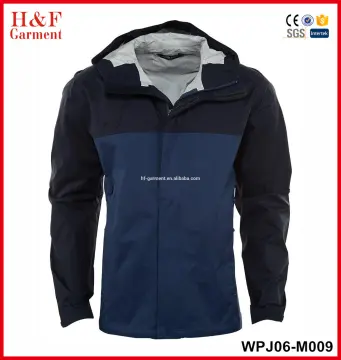 Men's rain coat rain jacket hooded waterproof windproof taped seam allover