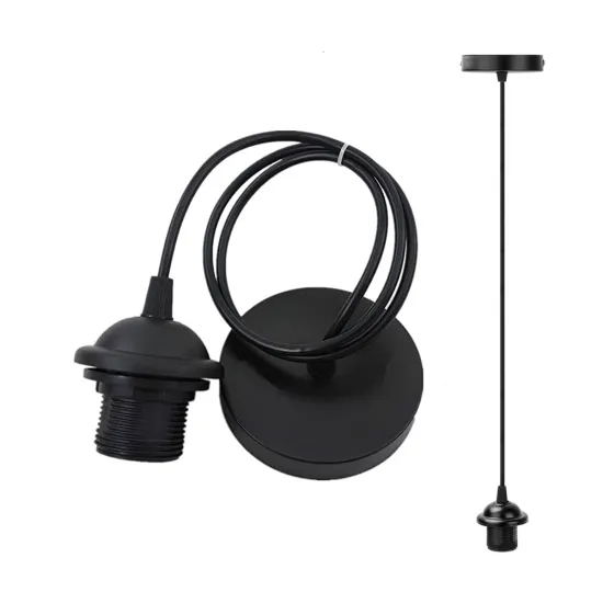 Modern Simplicity E27 Screw Ceiling LED Lamp Holder Socket 220V/110V Black E27 Base
