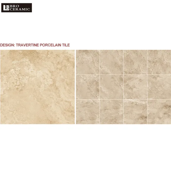 Ebro Deep Beige Travertine Look Matt Surface Anti-Slip Floor Tiles 600x600mm