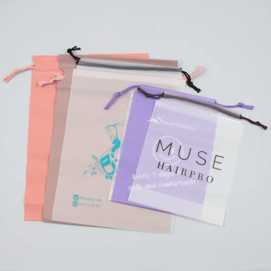 Customized Frosted Matte PVC/EVA Drawstring Clothes & Cosmetic Bags with Logo Printing - Luxury Waterproof Options