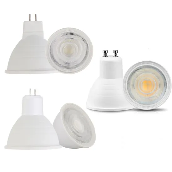 Dimmable GU10 MR16 GU5.3 LED COB Spotlight Bulbs 7W - Ultra Bright 110V/220V for Home Office Indoor Lighting