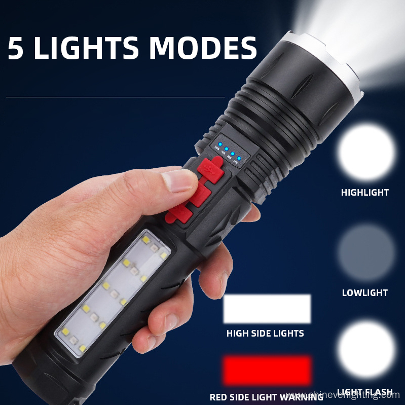 Modes Camping Aluminum Buzzer Alarm Led Flashlight