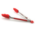 Stainless steel food tongs with silicone tips