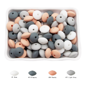 Cute-idea 12mm 100PCs/lot Lentil Silicone Beads Teether Pacifier Chain Accessories Handmade Baby Product Toy Teething BPA Free