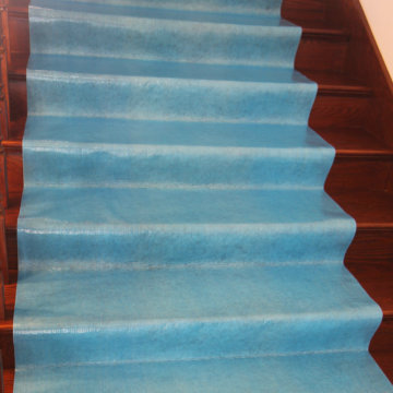 Blue Breathable Flooring Covering During Consturction