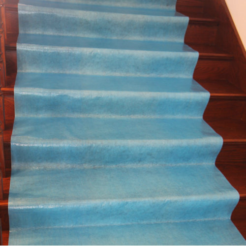 Blue Breathable Flooring Covering During Consturction