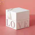 Quadratische Hochzeit Fancy Paper Gift Box mit Band
