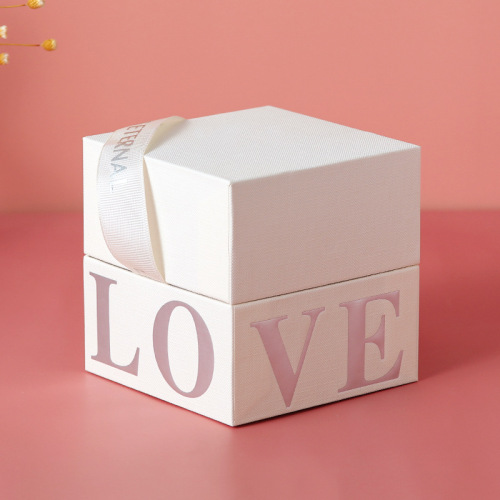 Square Wedding Fancy Paper Gift z wstążką