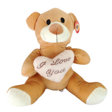 Plush Bear Toy, Bear Holding Love Heart, Customized Designs are Accepted