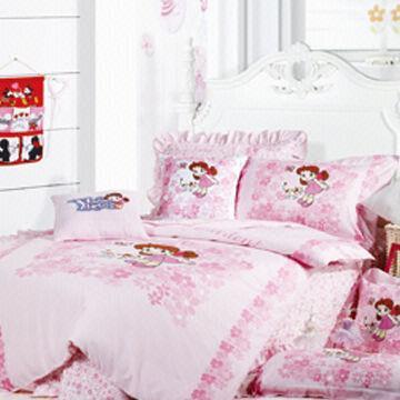 Printed Children's Bedding Set with Duvet Cover, Flat Cover and Pillowcase, Made of Tencel and Model