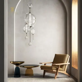 Large custom glass spherical shape chandelier hotel decorative chandelier