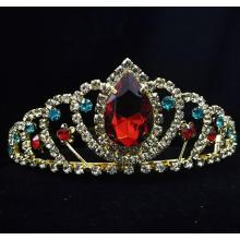 Gran Tiaras De Corona De Cumpleaños De Piedra Roja Para Niños