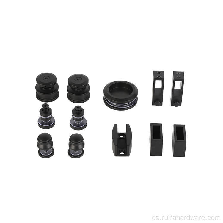 Rodillos de puertas corredizas de vidrio de acero inoxidable negro