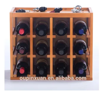 Creativity wine rack ,Stackable Bamboo 12-bottle Wine Rack