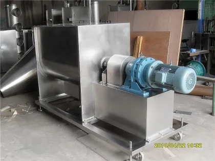 Stone-like coating horizontal double belt mixer