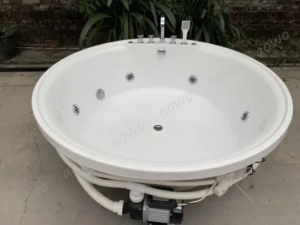 Modern Round Massage Bathtub with Bubble Bath Fizzies and 5 Faucet Accessories for Luxurious Bathroom