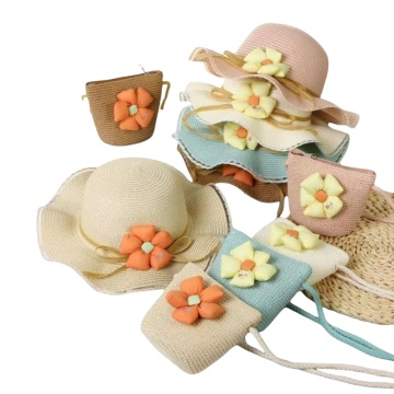 Personalizzabile all'ingrosso 2024 Beach Sun Shade Sunier Chiedt Cappello con una piccola cartella per ragazze