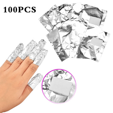 100Pcs/Lot Aluminium Foil Nail Art Soak Off Acrylic Gel Polish Nail Removal Wraps Remover Makeup Tool With Cotton Remover Pad
