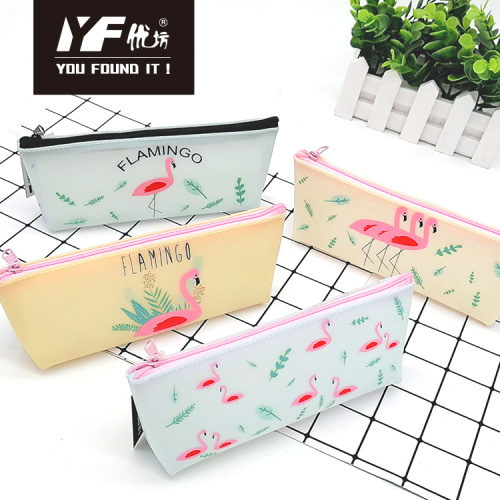 Silicone Pencil Case Custom flamingo style silicone pencil case Manufactory