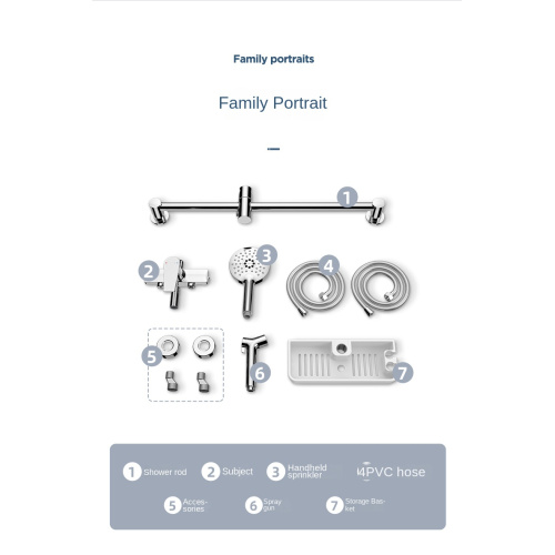 Supporting Chrome Round Hand Shower Slide-Bar Shower Set