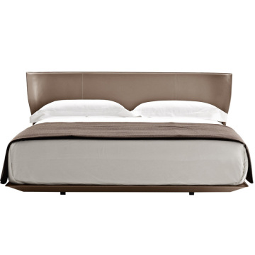 MODERNO Italiano in pelle italiana King size Legno in legno massiccio