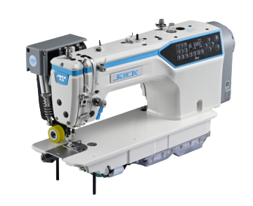Jack A6F-E-PK Semi Dry Single Needle Needle Feed Lockstitch Sewing Machine with Digital Motors and Puller