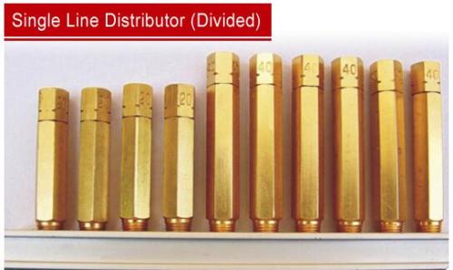 divided single line lubrication system distributor