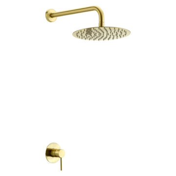 10 Inch Hotel Faucet Bathroom Wall Mounted Shower Set in Gold - New Design