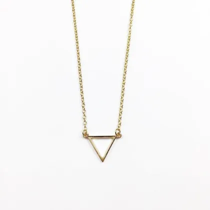 14k Gold Necklace With Triangle Pendant Delicate Jewellery