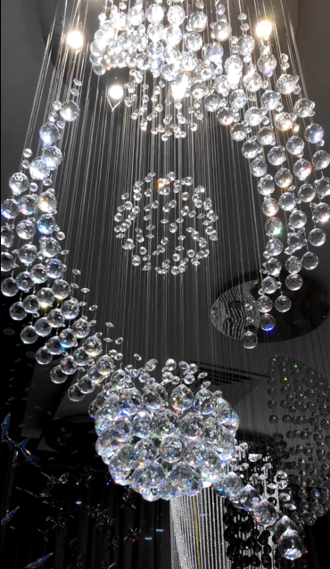 Rain drop beads ceiling light