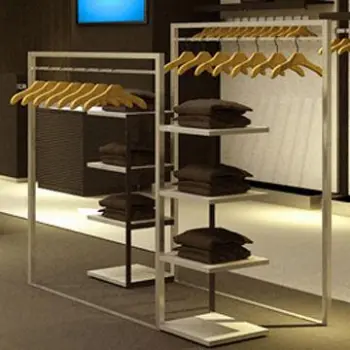Clothes shop display rack with three layers