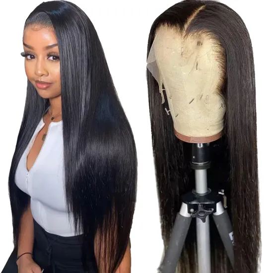 40 Inch 180% 4x4 Lace Closure Water Deep Wave Wig Human Hair Lace Front Wigs Curly Lace Closure Wigs For Black Women