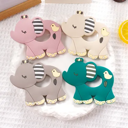 Soft Pink Big Ivory Silicone Teething Toy Pacifier