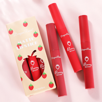 Wholesale 3pcs Velvet Lip Glaze Set - Matte Strawberry Lipgloss Waterproof Long Lasting Liquid Lipstick