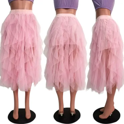 Fashion slim cute princess cascading flounce skirt