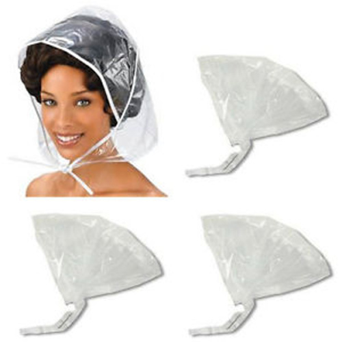 Bonnet de pluie en plastique transparent blanc imperméable réutilisable