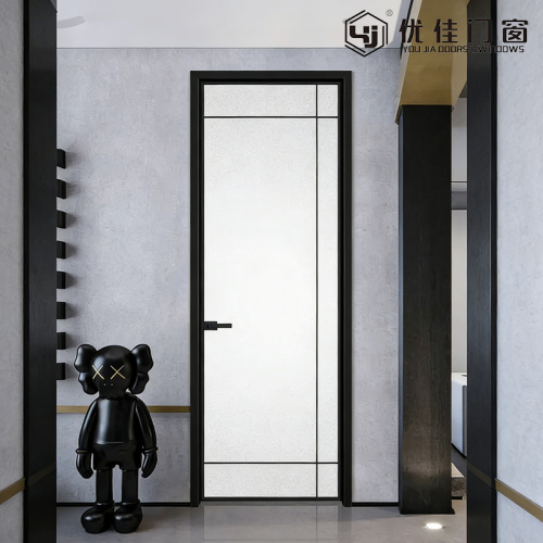 현대적인 단일 패널 그리드 유리 힌지 도어