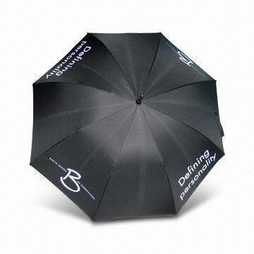 Golf Umbrella, Made of Pongee Fabric with Four Logos