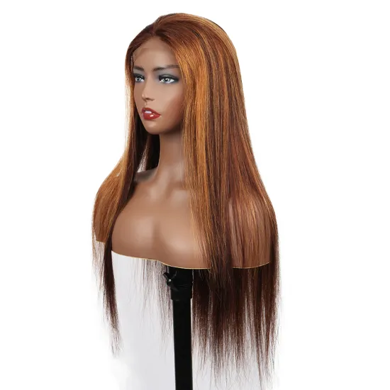 Brazilian virgin cuticle aligned hair vendors pre Plucked ombre Highlight 150% Transparent HD Lace closure 4x4 human hair Wigs