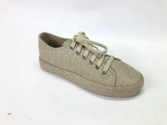 Women's Low Top Lace-Up Chunky Espadrille Flatform Sneaker