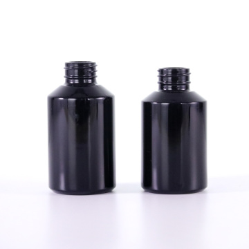 Black slopping shoulder glass bottles with pump