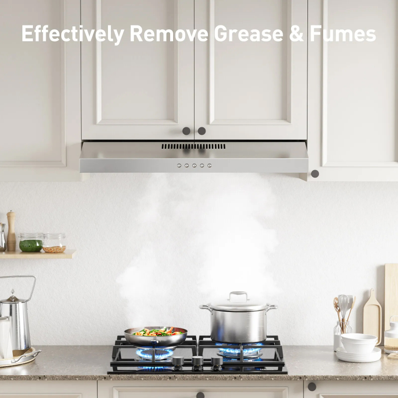 High Quality 60/90cm Stainless Steel Touch Control Cooker Hood Kitchen Slim Under Cabinet Range Hood Exhaust Hood
