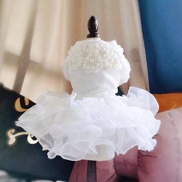 Vestido de noiva de cão de estimação de tendência quente vestido de tule