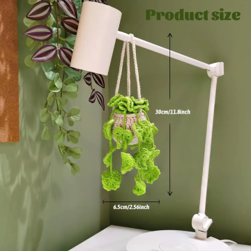Car Rearview Mirror Decor Crochet Hanging Basket